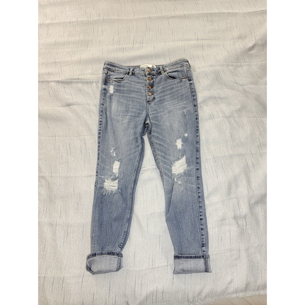 Abercrombie & Fitch High Rise Distressed Ankle Jeans Women's 30/10R L 30x26